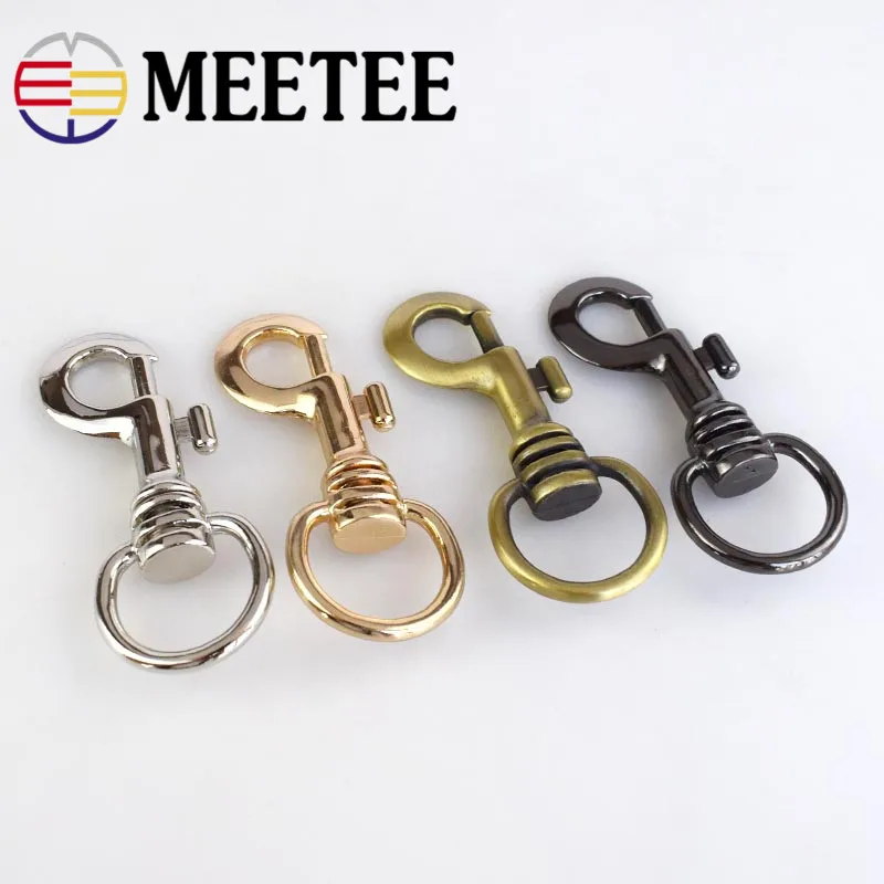 

Meetee 2pcs Metal Swivel Trigger Lobster Clasp Snap Hook Key Chain Ring Dog Collar Metal Buckle DIY Backpack Bag Parts AP482