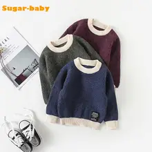 Детский свитер осень хлопок o-образным вырезом пуловер с длинными рукавами теплый Свитер для мальчиков и девочек милая детская верхняя одежда для маленьких девочек мальчиков верхняя одежда