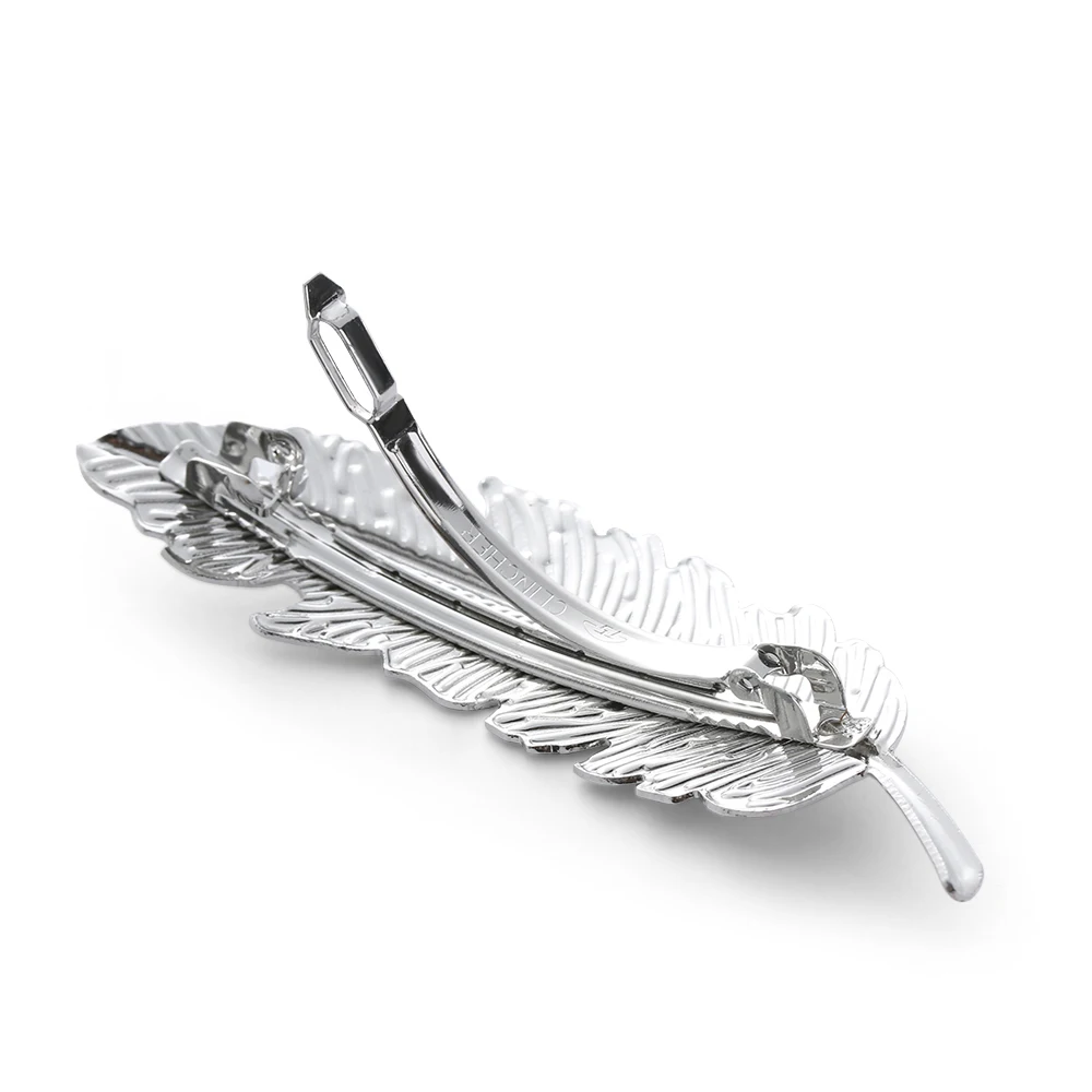 Woman Bride Metal Leaf Feather Hair Clips Pearl Hairpin Beautiful And Elegant Girls barrettes Hair Accessories Fashion Two Type