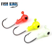 Крючок для подледной рыбалки FISH KING, 10 шт./лот, 3 цвета, 1,75 г, 2,5 г, свинцовая головка, жесткая приманка, крючки для зимней рыбалки