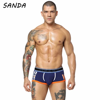 

2020 Fashion Sexy Men Underwear Cotton Boxers Cueca Gay Underwear Male Pouch Boxer Shorts Sexy Man Convex Pants Dropshipping