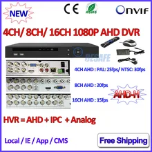 4 8 16 Канала NVR P2P 1080 P AHDVR 4 канальный Сетевой 8-КАНАЛЬНЫЙ ВИДЕОРЕГИСТРАТОР ONVIF 2.4 КАНАЛОВ NVR рекордер для AHD-H AHD-М 960 H D1 3-МЕГАПИКСЕЛЬНАЯ Ip-камера
