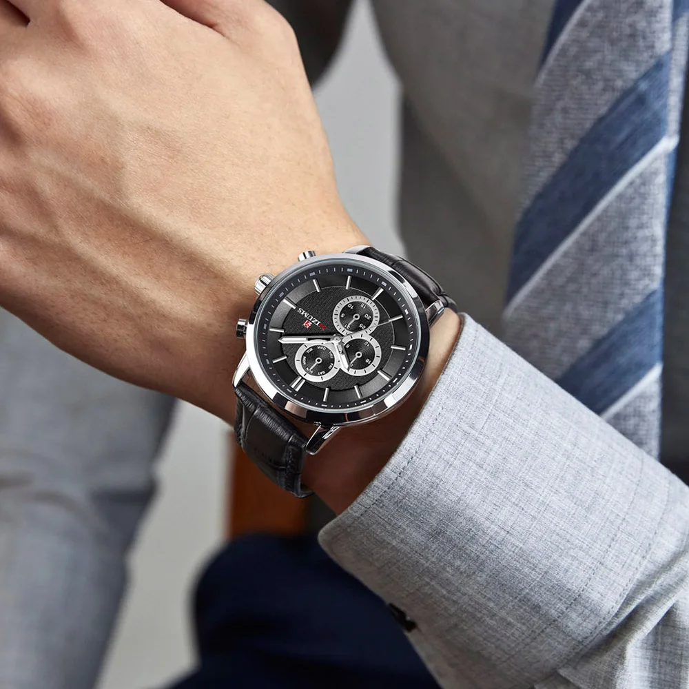 2019 mizums Gold Quartz Watch Top Brand Luxury Men Watches Fashion Man Wristwatches vogue leather strap Relogio Masculino Saatler drop shipping wholesale (1)