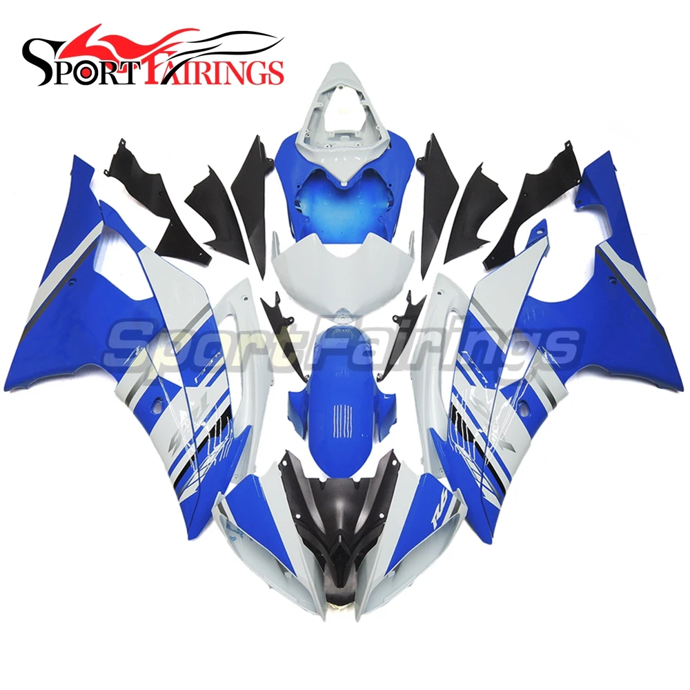 

Plastic Motorcycle Fairings For Yamaha YZF600 YZF R6 08 09 10 11 12 13 14 15 Fairing Kit Body Frames Cowling White Blue Carenes