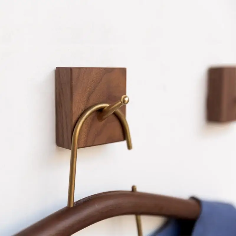 Creative wood coat hooks decorative wall hook minimalist modern bedroom hallway wall mount decorative wall hanging hooks