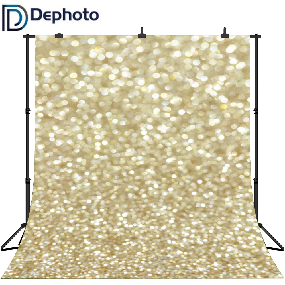 DePhoto фон для фотостудии золотой блеск Bokeh Halo сладкий 16 день рождения