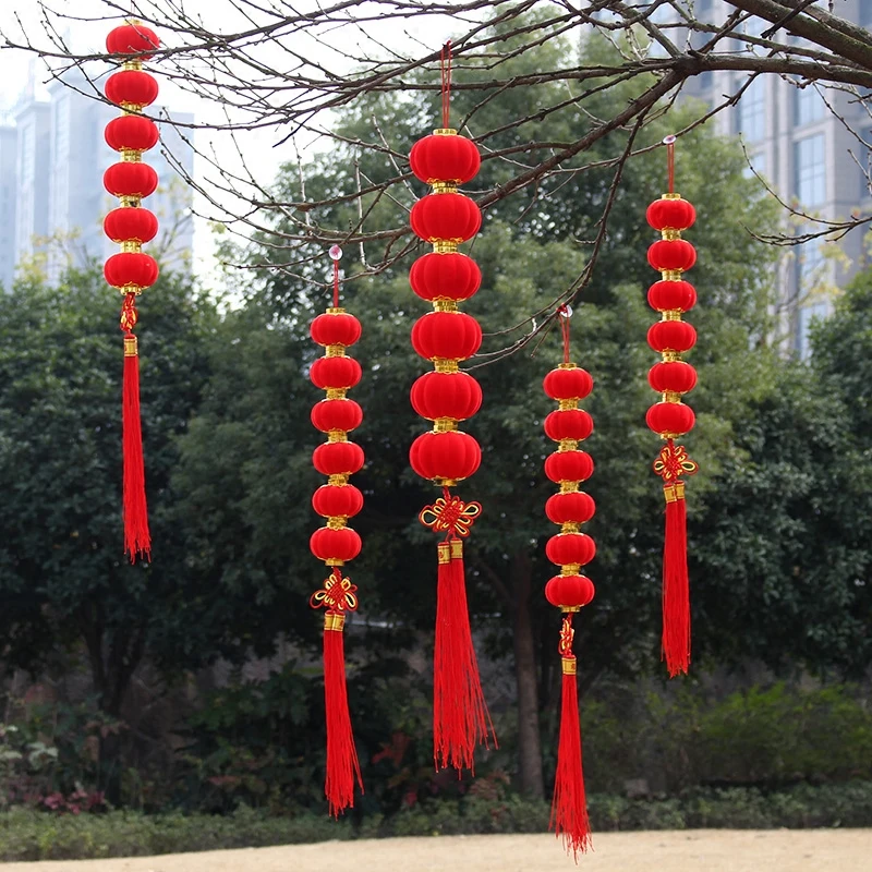 

(30pcs/pack)Traditional China Flocking Lantern Festival Supplies Birthday Wedding Party Decor Craft DIY Hanging Lantern Supplies