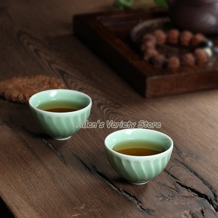 

Kung fu 68ml Ceramic Saucer china Porcelain coffee cup Chinese Longquan Celadon Celadon Teacup cups tea set cups tea sets
