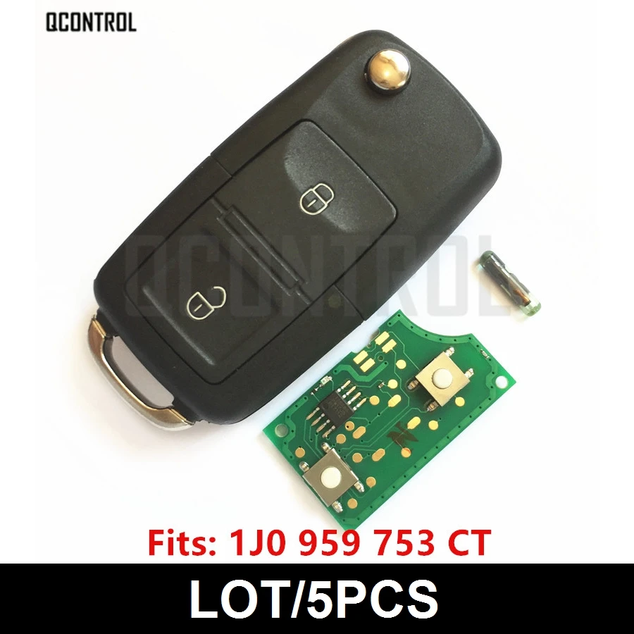 QCONTROL Автомобильный Дистанционный Ключ DIY для SKODA Fabia Superb Octavia 1J0959753CT/5FA009259-00 2001 2002 2003
