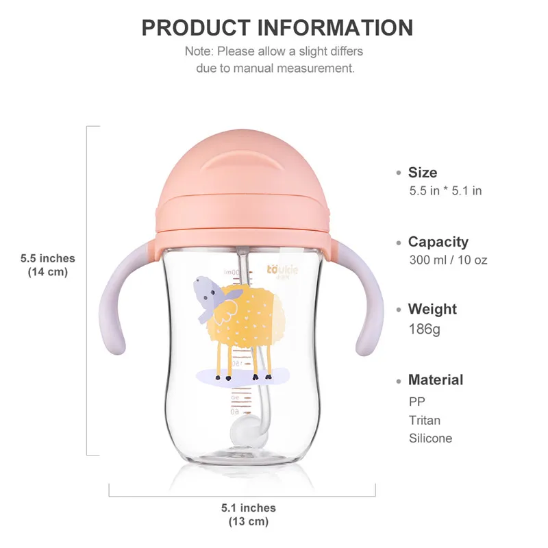 300 мл для питание новорожденного чашка с трубочкой дети учатся для кормления питья бутылка с ручкой для новорожденных детский учебный Поильник