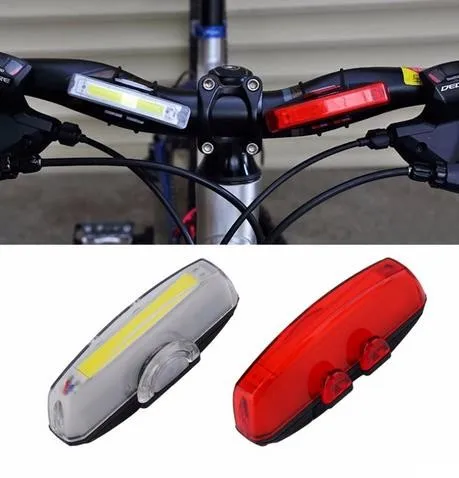 Perfect 1 Set Bicycle Bike Front Rear Tail LED Light Mini Taillight USB Rechargeable 7