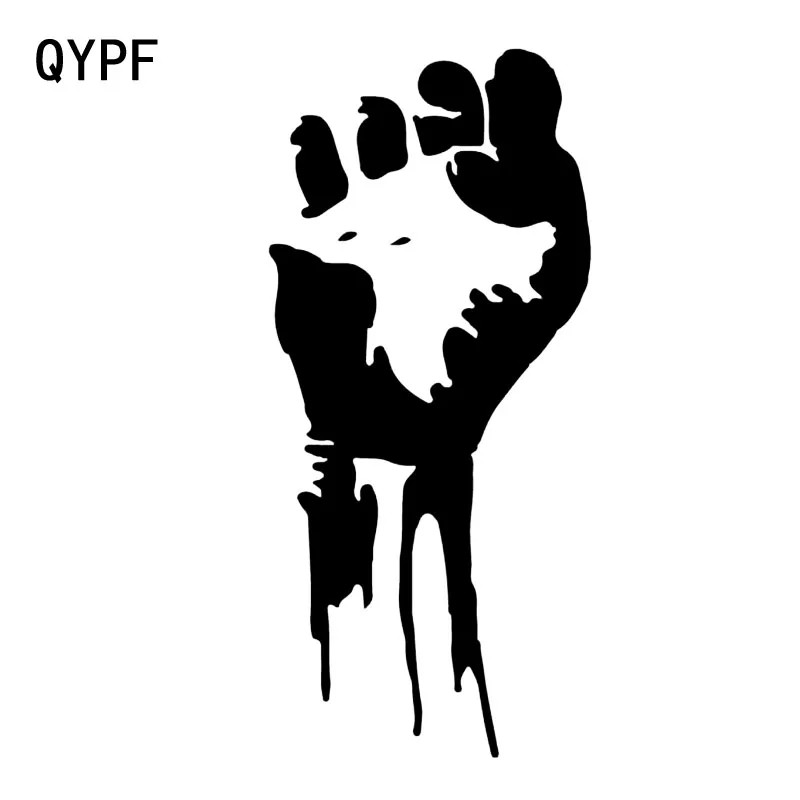 

QYPF 7.3*16CM Hands Mysterious Fist Graphic Car Sticker Vinyl Motorcycle Accessories High Quality Decoration C16-0295