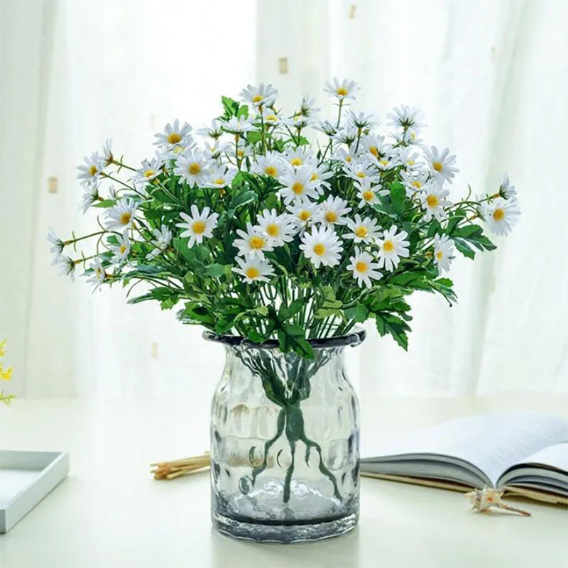 4pcs New DIY Yellow Small Silk Gerbera Bush Fake Daisy ...