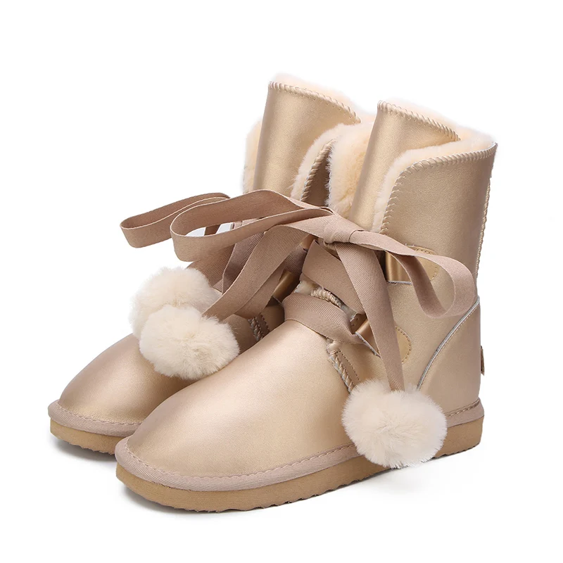 MBR FORCE/высококачественные австралийские классические модные зимние сапоги из натуральной кожи; женская теплая зимняя водонепроницаемая обувь для женщин - Цвет: Sand