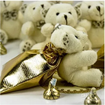 

Upscale Gold Backpack Little Bear Wedding Decorations Candy Chocolate Bags For Holiday Party Supplies 20 Sets Free Shipping
