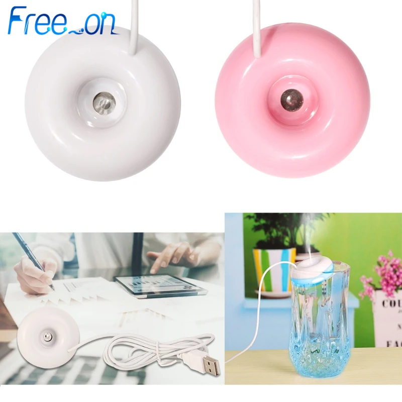 

Mini USB Donut Humidifier Colorful lights Air Purifier Aroma Home Car Portable