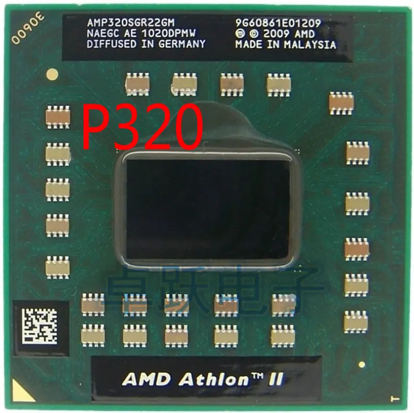 Ноутбук AMD Athlon, Процессор Athlon II, двухъядерный процессор AMP320SGR22GM P320, 2,1 ГГц, 1 м, 25 Вт