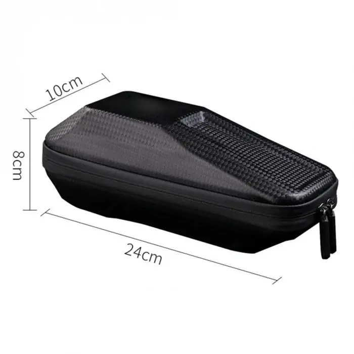 Excellent Newly Bike Front Beam Bag Waterproof EVA Wear-resistant Carbon Pattern Bicycle Bag  C55K Sale 15