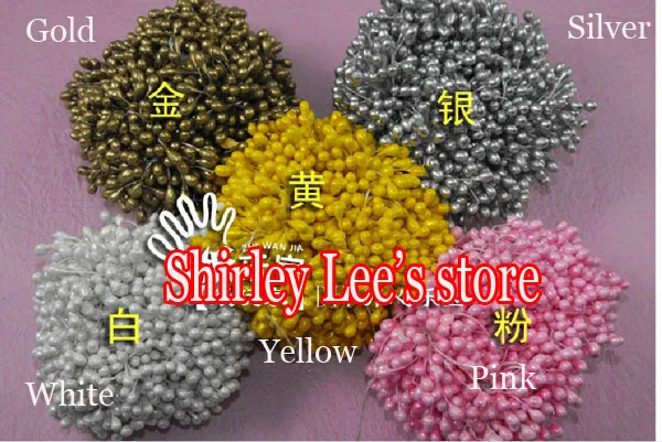 Hot Sale!!! (900pcs/Lot) 5mm Double Heads  Stamens For Flowers Cake Decor  DIY Flowers Stamens
