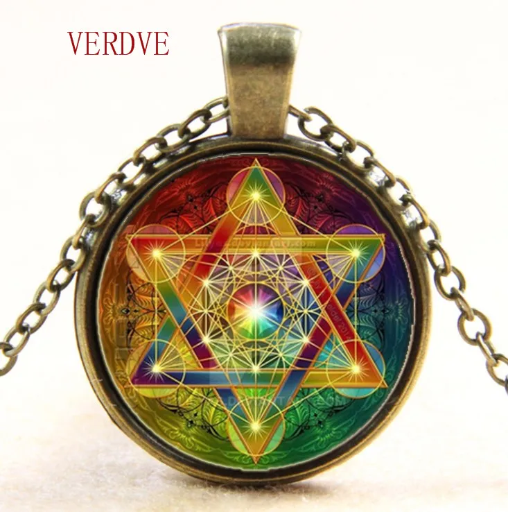 Кулон Metatron в виде священного кубика ожерелье с геометрическим цветком жизни