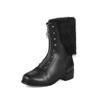 

Joker to 18 years in autumn and winter fun and low heel side with zipper before flanging 30 female boots 1882-46 size code