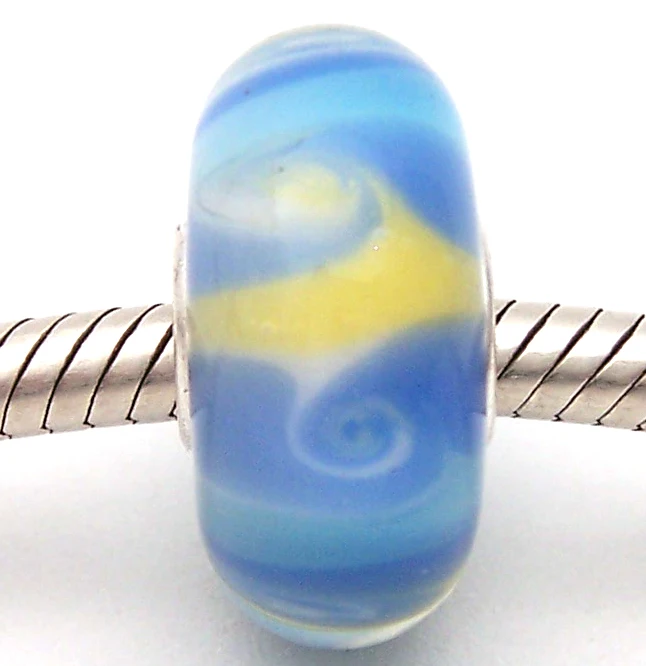 

PJG1072 100% S925 Sterling Silver Beads Murano Glass beads Fit European Charms Bracelet charms diy jewelry Lampwork GlassBeads