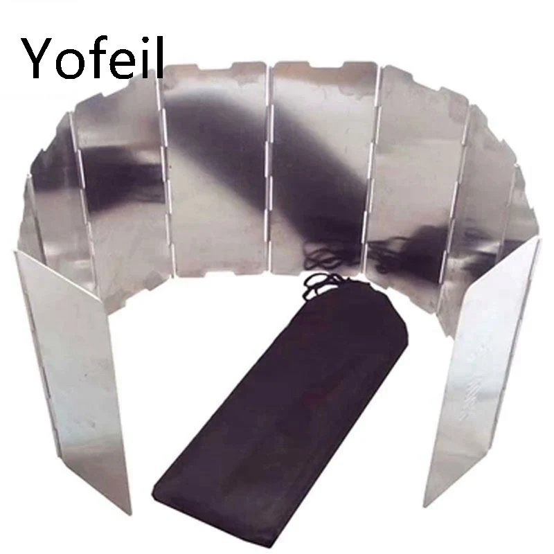 

Yofeil 8 Plates Foldable Outdoor Camping Cooking Cooker Gas Stove Wind Shield Screens Aluminium Alloy Windshield