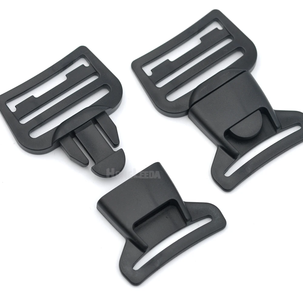 

1pcs HLD/M032B-40mm 1.5inch black POM plastic hardware dual adjustable side release splice buckles backpack webbing strap