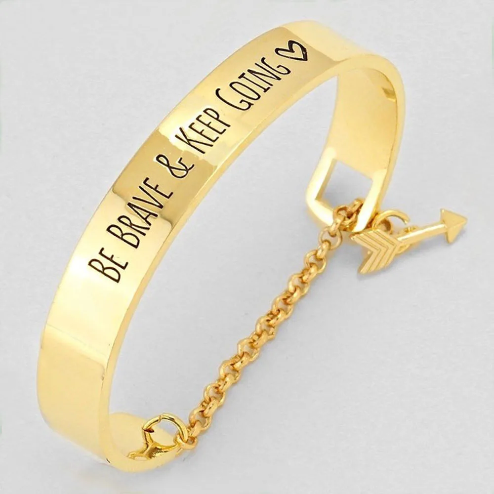 Clic Arrow Bracelet Engraved Be Brave For Women Clic Arrow Bracelet Engraved Be Brave For Women Inspirational Cuff Bangle Jewelry Gift In Bangles From Accessories On