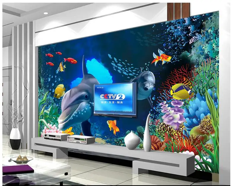 Пользовательские 3D фото обои фрески средиземноморский пейзаж Dolphin Bay любителей