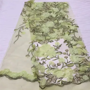 

2018 New style French net lace fabric 3D flower African tulle mesh lace fabric high quality nigerian lace fabrics HJ1141-1