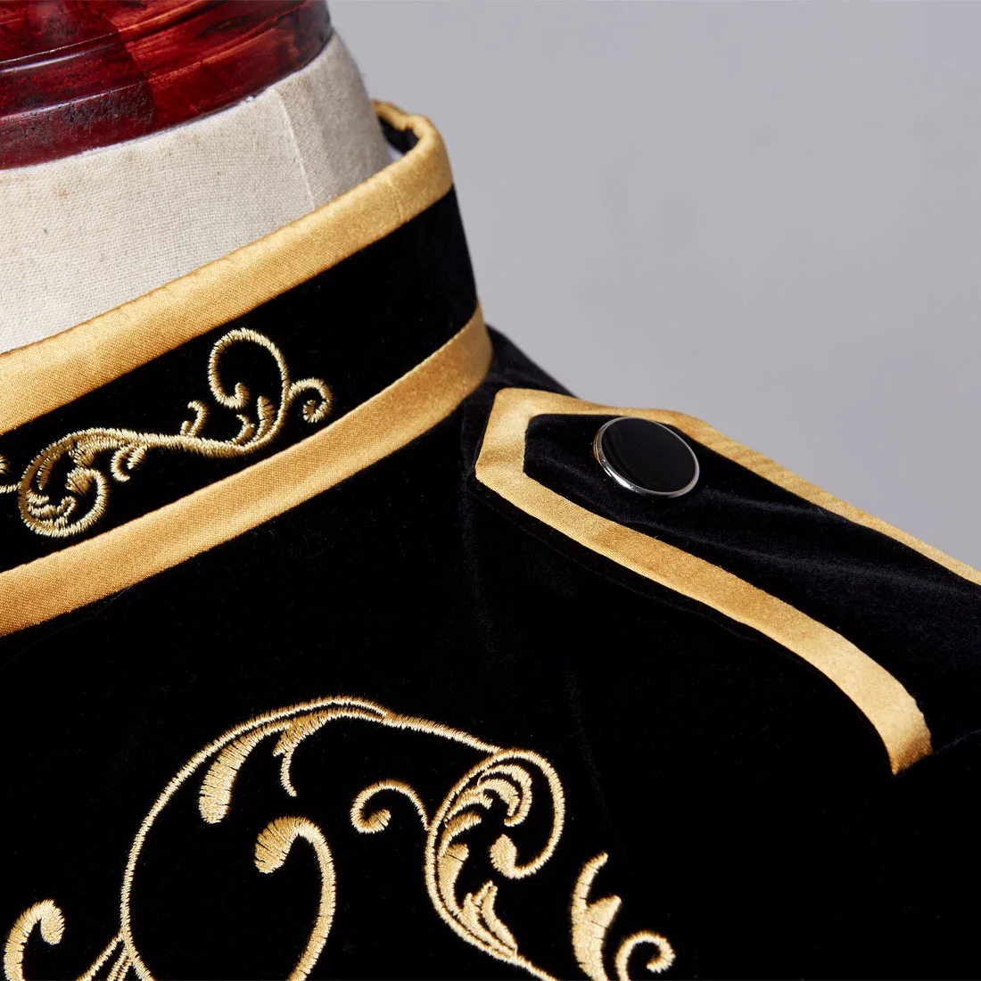 britânico, palácio, preto, dourado, bordado, para casamento, slim fit