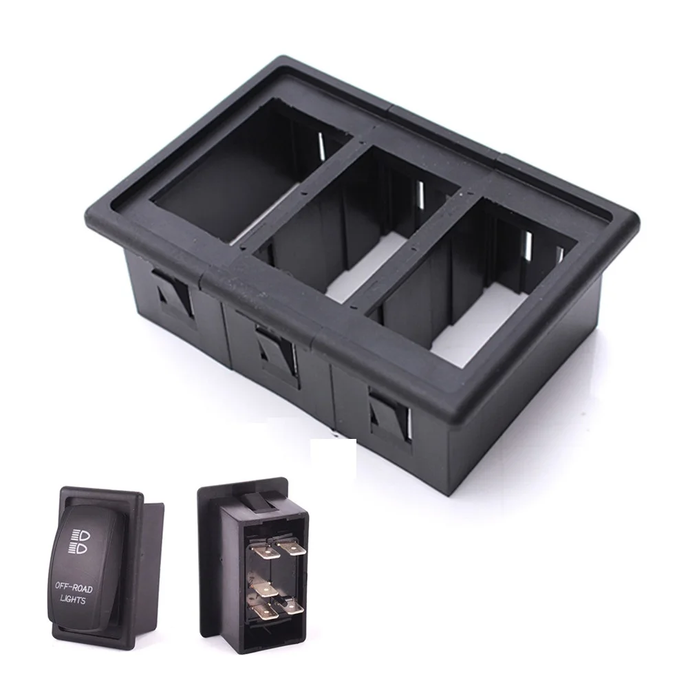 IZTOSS 3 Rocker Switches Housing ARB Clip Panel Holder Plastic Carling