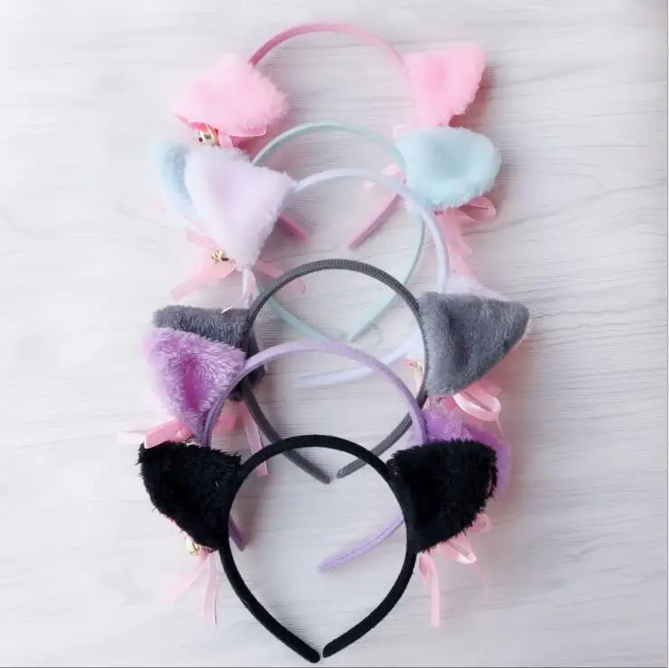 

Sexy girl Japanese animation Maid Comic Cosplay Ear hoop Lovely cat ears Fringed lovely Bow Carrying bell Hairpin Headwear Balls