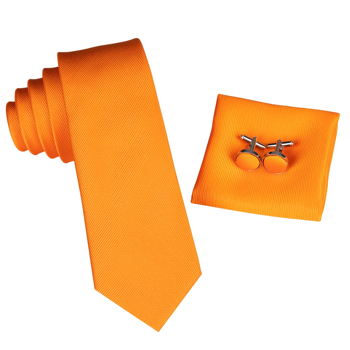 Hi-Tie, известный бренд, 5,5 см, однотонный тонкий галстук для мужчин, ярко-оранжевый цвет, узкий галстук, набор, свадебный галстук, C-3102