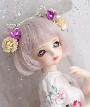 High temperature wire hair silver pink color short wigs available for 1/6 1/4 1/3 BJD SD DD MDD doll accessories mystery mdd 7900ds