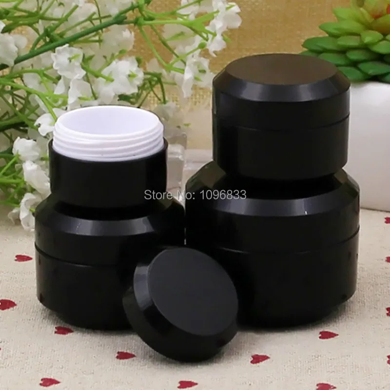  Empty Skin Care Packing Bottle Black Plastic Jar Facial Mask Cream Bottle Eye Cream Box Containers (1)