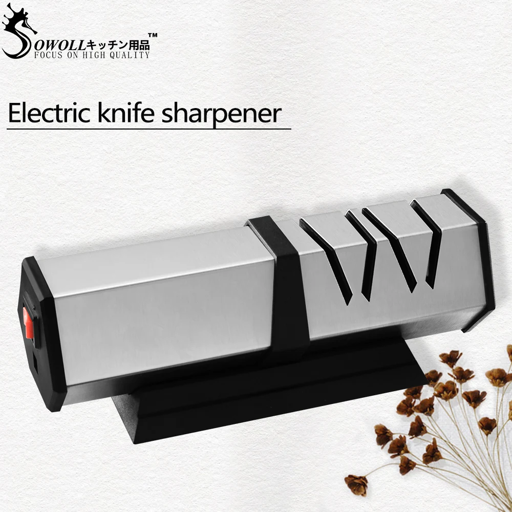 ZEMEN Kitchen Electric Knife Sharpener Motorized Rotating Sharpening