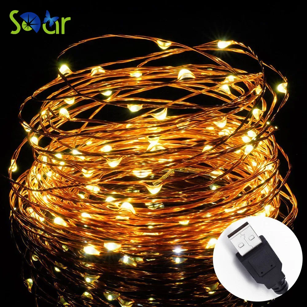 LED String Lights 33 ft with 100 LEDs SDAR Waterproof ...