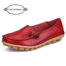 Обувь из натуральной кожи; Новинка года; однотонные женские мокасины без застежки; обувь на плоской подошве; лоферы; Chaussure Femme; большие размеры 34-44