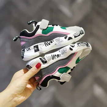 

2019 New Kids'Warm Fashion Sports Shoes for Boys and Girls Children Winter Sneakers Shoe Baby Increase Casual Shoes Pink Green