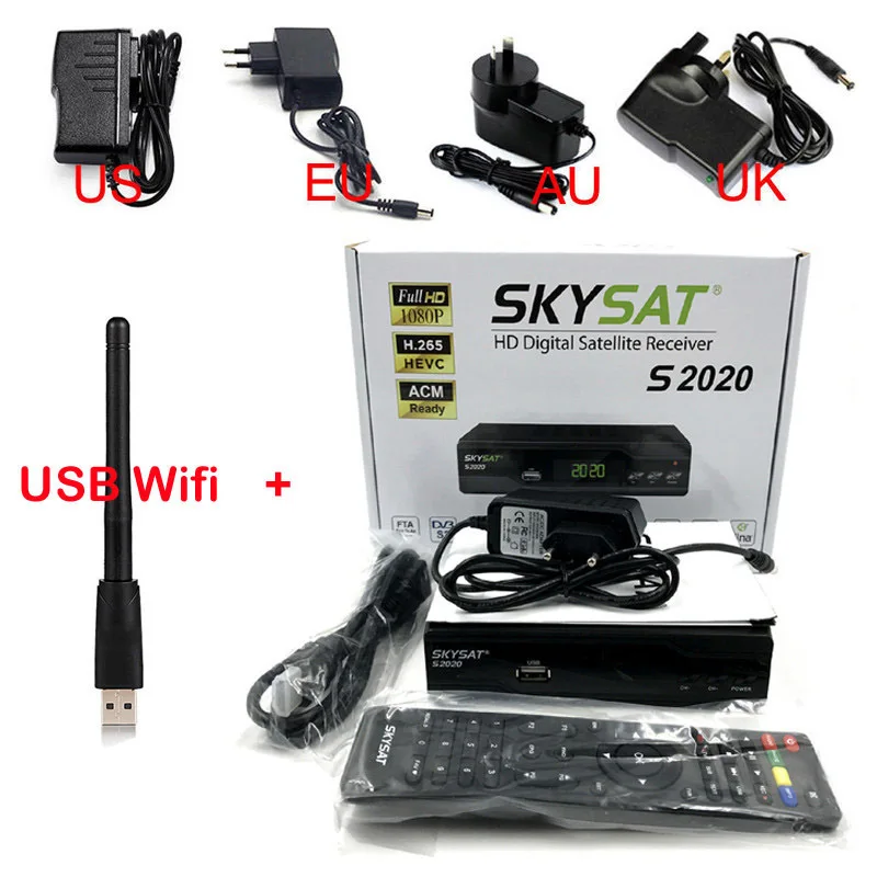H.265 Brasil Most Stable Server Cline Receptor skysat S2020 Twin Tuner DVB S2 ACM Satellite Receiver IKS SKS IPTV M3U HD 1080P