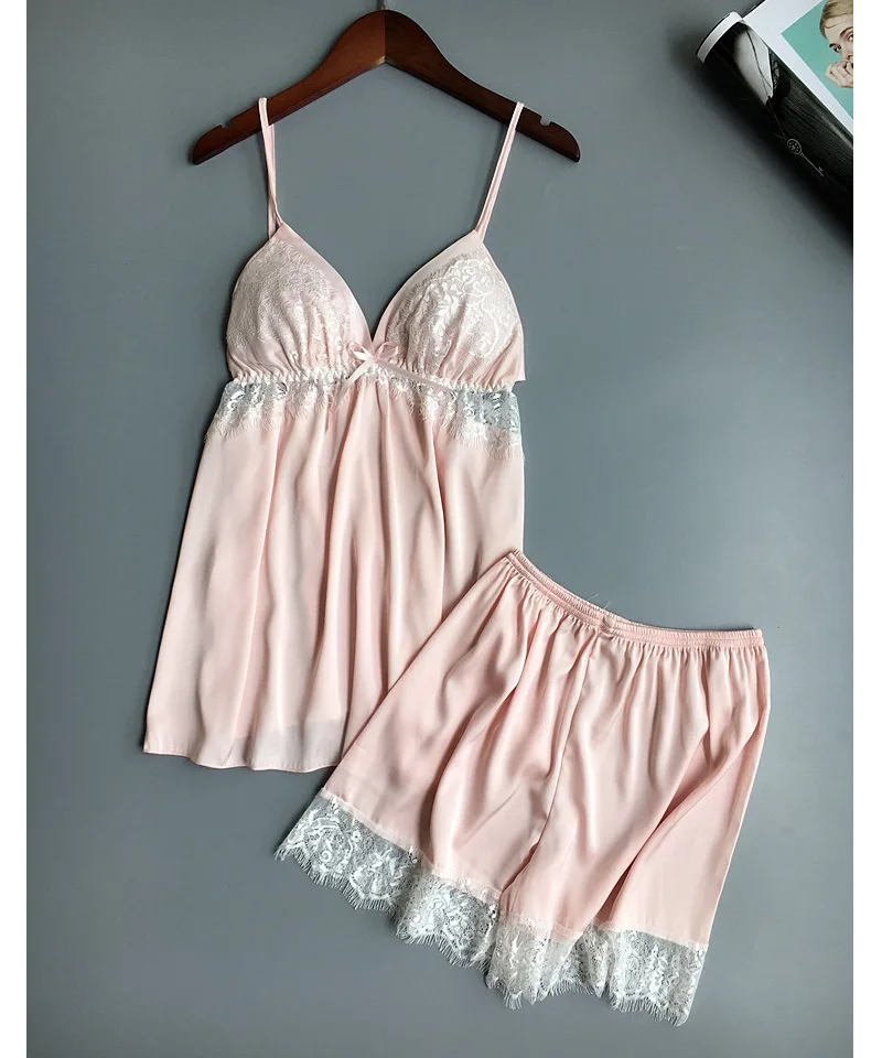 pink silklike sexy sleepwear (5)