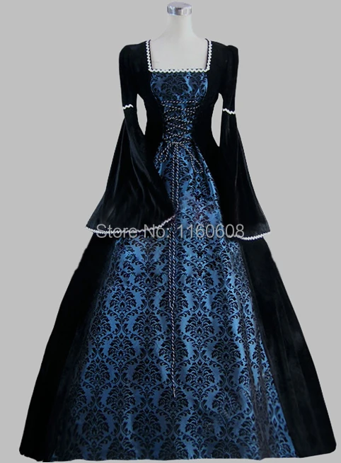 19th Century Gothic Black and Blue 