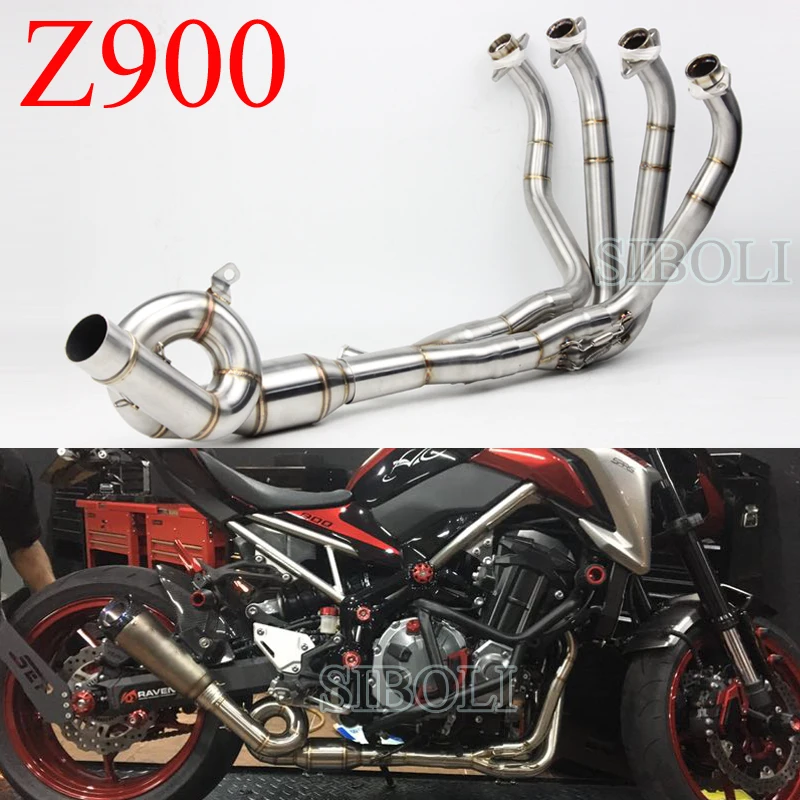 Z900 Motorcycle Full Systems Exhaust Slip On Header Link Pipe Without