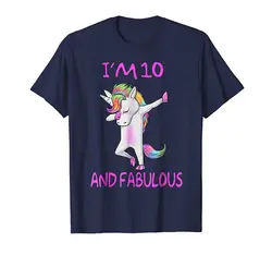 Возьмите новый для мужчин рубашка 10 и сказочный сладкий десятый день рождения Единорог dab футболка