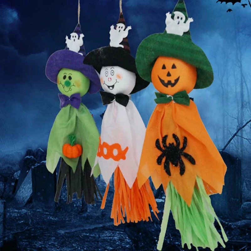 

3Pcs/set Halloween Bar Horror Ghost Hanging Ornaments Cloth Pumpkin Witches Pendant Props Decoration Trick Treat Decor Kids Toy