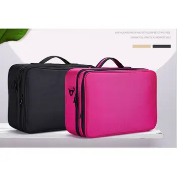 

Professional Large Makeup Bag Cosmetic Case Nail Tech Storage Handle Organizer Travel Kit Functional Beauty Box 2019 Hot Sale