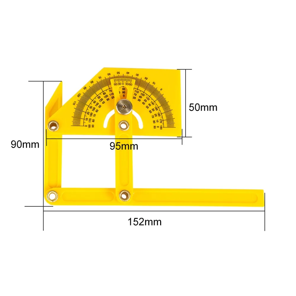 Plastic Multi-Angle Goniometer Miter Gauge Plastic Brass Fittings Template Tool