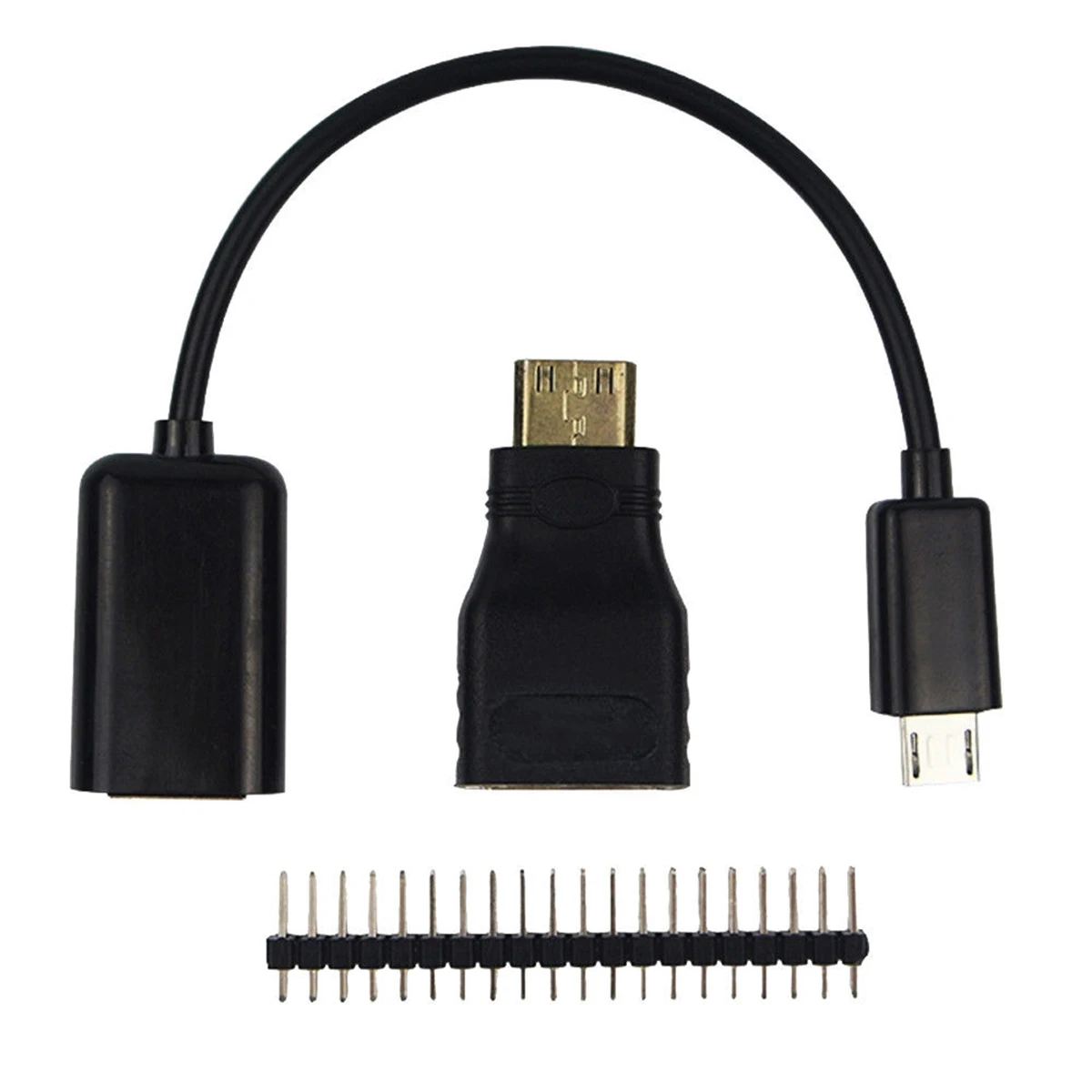 Топ 3в1 Himbeer Pi Zero Kit Mini HDMI auf Header + Micro USB адаптер GPIO DE|Кабели HDMI| |